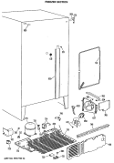FREEZER SECTION Diagram and Parts List for TFX24ZMA  General Electric Refrigerator