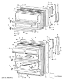 Section Diagram and Parts List for TBH21JPKRAD  General Electric Refrigerator