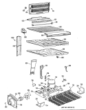 Section Diagram and Parts List for TBH22ZPKRWH  General Electric Refrigerator
