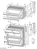 Section Diagram and Parts List for TBE14SPHRAD  General Electric Refrigerator
