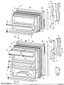 Section Diagram and Parts List for TBE16DPHRWH  General Electric Refrigerator