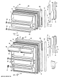 Section Diagram and Parts List for TBH15SPHRWH  General Electric Refrigerator