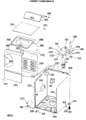 CABINET COMPONENTS Diagram and Parts List for WWP1180GFB  General Electric Washer