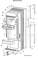 FRESH FOOD DOOR Diagram and Parts List for TFHW24RRAWH  General Electric Refrigerator