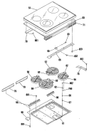 Section Diagram and Parts List for JB578GS1BG  General Electric Range