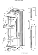 FRESH FOOD DOOR Diagram and Parts List for TFH22PRRAWW  General Electric Refrigerator