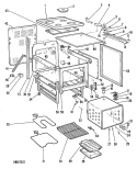 Section Diagram and Parts List for JB552GK-3  General Electric Range
