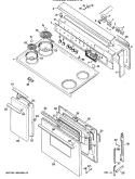 Section Diagram and Parts List for JCS57H5  General Electric Range