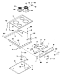 Section Diagram and Parts List for JSP28GP3BG  General Electric Range