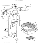 FRESH FOOD SECTION Diagram and Parts List for TFX19LASAWH  General Electric Refrigerator