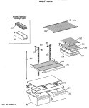 SHELF PARTS Diagram and Parts List for TBH18DASPRAD  General Electric Refrigerator
