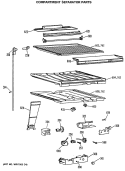 COMPARTMENT SEPARATOR PARTS Diagram and Parts List for TBH18DASPRAD  General Electric Refrigerator