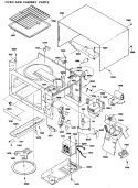 OVEN AND CABINET PARTS Diagram and Parts List for JE1234LWH01  General Electric Microwave