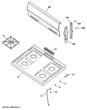 Section Diagram and Parts List for JGBS04GPR3  General Electric Range