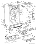 Section Diagram and Parts List for TBE16JASDRAD  General Electric Refrigerator