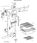 FRESH FOOD SECTION Diagram and Parts List for TFX19LASBWH  General Electric Refrigerator