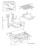 SHELF PARTS Diagram and Parts List for TBE24JATHRWH  General Electric Refrigerator