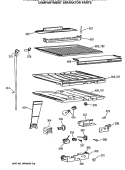 COMPARTMENT SEPARATOR PARTS Diagram and Parts List for TBH18DASMRAD  General Electric Refrigerator