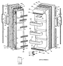 Section Diagram and Parts List for TFG20JATCWH  General Electric Refrigerator
