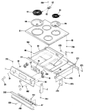 Section Diagram and Parts List for JMP28GT1WH  General Electric Range
