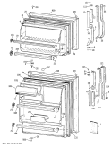 Section Diagram and Parts List for TBH14DATCRWH  General Electric Refrigerator