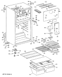 Section Diagram and Parts List for TBH14DATCRWH  General Electric Refrigerator