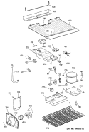 Section Diagram and Parts List for TBH14DATCRWH  General Electric Refrigerator