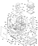 Section Diagram and Parts List for JGRP16GET1BB  General Electric Range