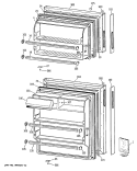 Section Diagram and Parts List for TBX14LYSCRWH  General Electric Refrigerator
