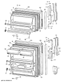 Section Diagram and Parts List for TBX16DISJRWH  General Electric Refrigerator