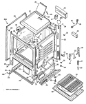 Section Diagram and Parts List for JGBS04EV1WH  General Electric Range