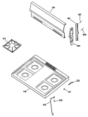Section Diagram and Parts List for JGBS04PV1WH  General Electric Range