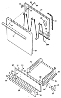Section Diagram and Parts List for JGBS04PV1WH  General Electric Range