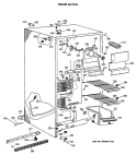 FREEZER SECTION Diagram and Parts List for TFX22JAXAAA  General Electric Refrigerator