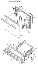 DDOOR & DRAWER PARTS Diagram and Parts List for JGBS04PV2WH  General Electric Range