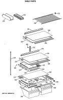 SHELF PARTS Diagram and Parts List for CTE21GASNRWH  Hotpoint Refrigerator