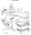 FRESH FOOD SECTION Diagram and Parts List for CSC20GWSBWH  Hotpoint Refrigerator