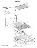 SHELF PARTS Diagram and Parts List for CTG18EAXDRWH  Hotpoint Refrigerator