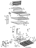 Section Diagram and Parts List for MTE18EPERWH  General Electric Refrigerator
