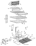 Section Diagram and Parts List for MTX18GLJRAD  General Electric Refrigerator