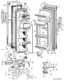Section Diagram and Parts List for MSXH24DLL  General Electric Refrigerator