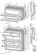 Section Diagram and Parts List for MTE14EPHRAD  General Electric Refrigerator