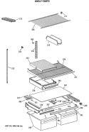SHELF PARTS Diagram and Parts List for MTX21EASRRAD  General Electric Refrigerator