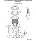 TUB, BASKET & AGITATOR Diagram and Parts List for WBXR1060T2AA  General Electric Washer