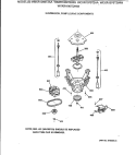 SUSPENSION, PUMP & DRIVE COMPONENTS Diagram and Parts List for WBXR1060T2AA  General Electric Washer