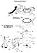 TUBS, WATER INLET Diagram and Parts List for WWP1170BAW  General Electric Washer