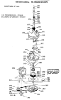 MECHANISM, TRANSMISSION Diagram and Parts List for WWP1170CAW  General Electric Washer