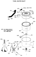 TUBS, WATER INLET Diagram and Parts List for WWP1170FAW  General Electric Washer