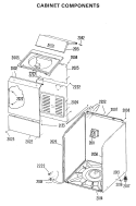 CABINET COMPONENTS Diagram and Parts List for WWP1180FAW  General Electric Washer