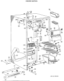 FREEZER SECTION Diagram and Parts List for TFX24ZHE  General Electric Refrigerator
